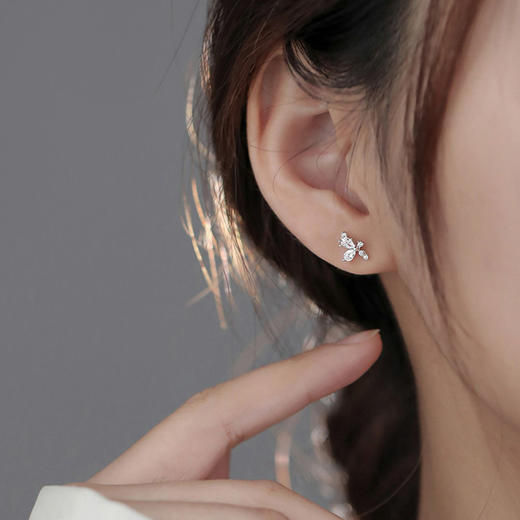 Winy925纯银春芽耳钉送女友闺蜜节日生日礼物 商品图3