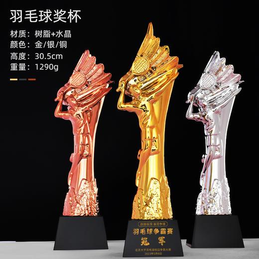 体育运动金属水晶奖杯定制员工团队学校学生友谊比赛篮球足球荣誉 商品图6