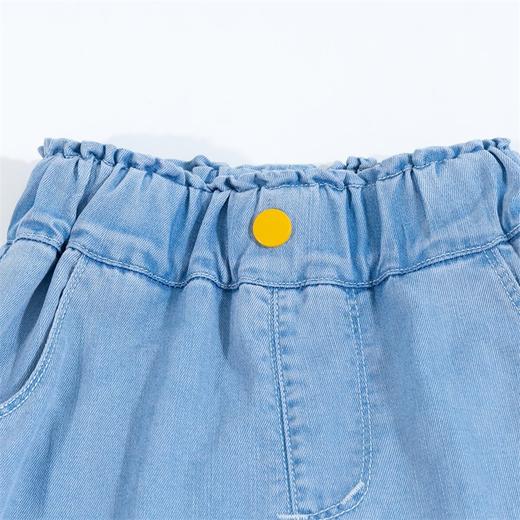 贝贝怡女童柔软轻薄莱赛尔牛仔裤宝宝夏季新款束脚裤洋气宽松长裤 商品图8