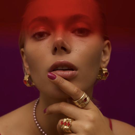 北京仓｜Acchitto-DESI- 金色 红心水晶 耳环［意大利设计师］ 商品图4