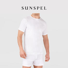 SUNSPEL男士经典款精纺长绒棉圆领经典T恤春夏舒适透气