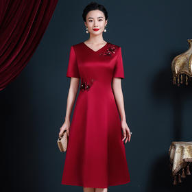 JC-5396喜婆婆婚宴装参加婚礼服高贵优雅晚礼服裙年轻大码裙