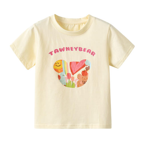 【儿童夏季短袖T恤2023新款夏装圆领上衣】女宝宝薄款半袖百搭外穿t恤，耐磨耐穿不易变形 商品图4