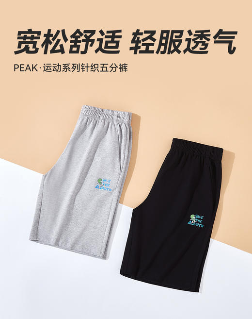 匹克【小海龟丽莎】夏季男士短裤薄款休闲裤男跑步五分裤松紧腰男裤DF332571 商品图3