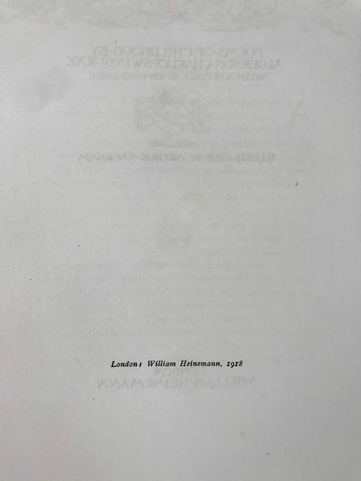 鬼才拉克姆限量签名本！1918年 斯温伯恩《生命之春：儿童诗集》 9幅彩色手工贴图与多幅黑白文间插图 犊皮（vellum）脊精装大16开 商品图5