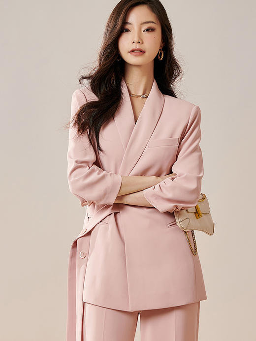 剩S/M/L/XL/XXL 芳外2025夏季新款时尚气质宽松七分袖西装8T23BX0527 商品图3