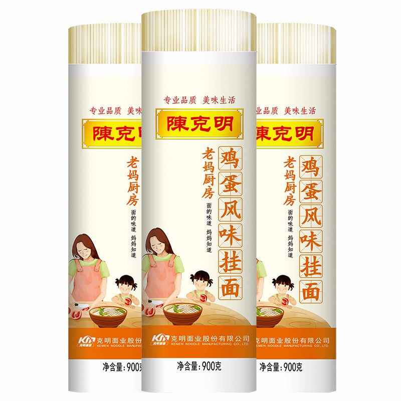 900g纸陈克明鸡蛋风味挂面