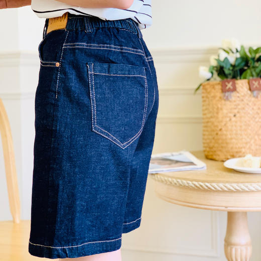 【百图lulu定制】【牛仔中裤】优质弹力棉 薄款 牛仔中裤 商品图3