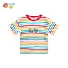 贝贝怡童装女童彩色条纹短袖女宝宝英文字母印花上衣女孩百搭T恤 商品缩略图6