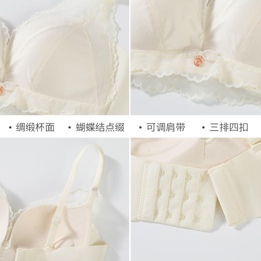 雅黛丽内衣女小胸聚拢刺绣蕾丝甜美上托有型减压文胸 商品图4