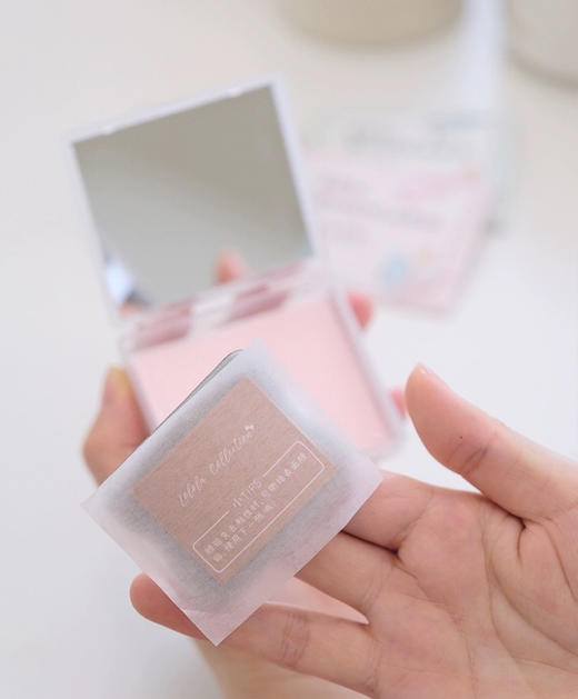 第二件半价！油光不见~lolola萝萝拉吸油纸160片便携带镜子粉扑（正装+替换装） 商品图7