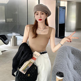 【买一送一！无痕螺纹背心】冰感黑科技螺纹背心，免穿文胸凉感面料 双层设计不跑杯 专柜品质 百搭通勤夏季必备显瘦单品