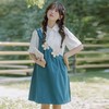 【单肩可爱减龄宽松显瘦新款背带裙】+立领短袖衬衣休闲两件套，甜美可爱小花设计清新简约，单肩带新颖潮流 商品缩略图5