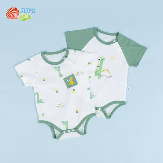 贝贝怡宝宝哈衣夏季婴儿短袖无袖包屁衣儿童爬服包屁衣（两件装）222B055
 商品图2