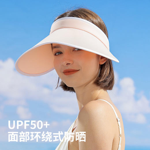 「双层防晒！四色可选」2023新款遮阳帽子 女款骑车大檐防紫外线空顶遮脸夏季太阳帽防晒帽配饰 商品图1