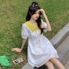 【减龄拼接撞色娃娃领连衣裙】2023夏季新款甜美洋气少女感a字短裙，显瘦甜美穿搭，时尚简约出街必备 商品缩略图3