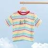 贝贝怡童装女童彩色条纹短袖女宝宝英文字母印花上衣女孩百搭T恤 商品缩略图5