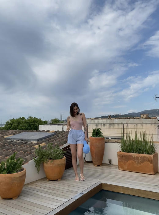 my shorts pants 蓝色条纹短裤 商品图2