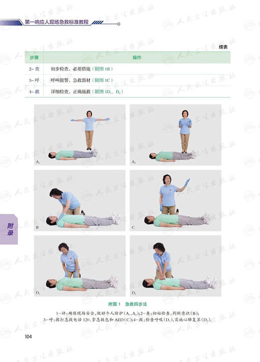 第一响应人现场急救标准教程 陈志主编 北京市社会医疗急救培训中第一响应人课程指定教材 急救培训标配用书 人民卫生出版社 商品图3