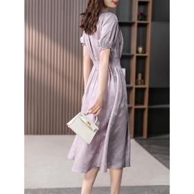 YX【定制15天】高级感气质减龄V领真丝连衣裙女2024夏季新款收腰桑蚕丝长裙