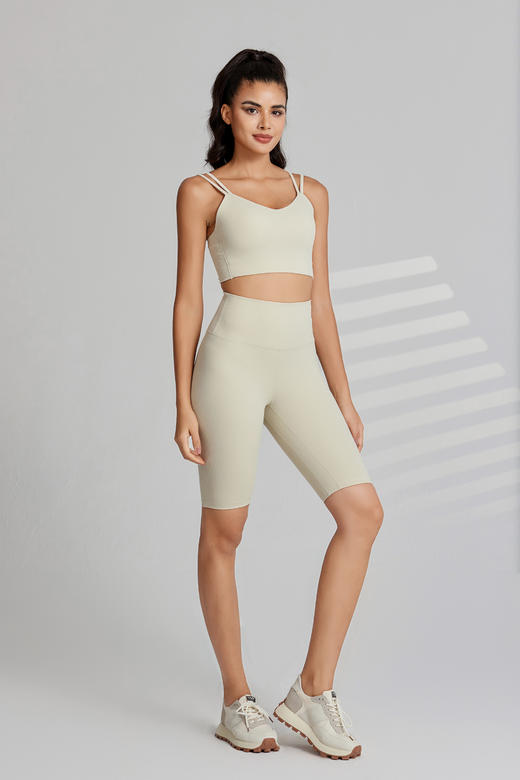 哈瓦塔升级罗纹固定胸杯运动套装 跑步 瑜伽 商品图6