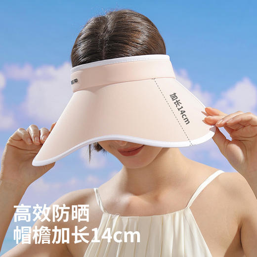 「双层防晒！四色可选」2023新款遮阳帽子 女款骑车大檐防紫外线空顶遮脸夏季太阳帽防晒帽配饰 商品图2