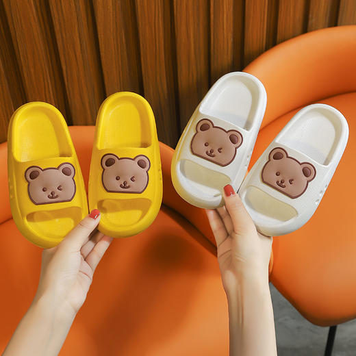 【萌趣卡通！创意小熊儿童一字拖鞋】扇形鞋头防滑耐磨，透气轻便日常百搭，贴肤盆底贴柔软舒适鞋底，久穿不累脚，可爱厚底软底中小童幼儿园小孩凉拖夏粉丝专属 商品图0