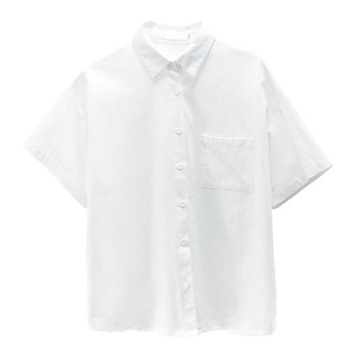 【2023夏季学生韩版宽松设计感小众JK盐系女百搭衬衫】上衣女短袖衬衣，简约休闲百搭 商品图4