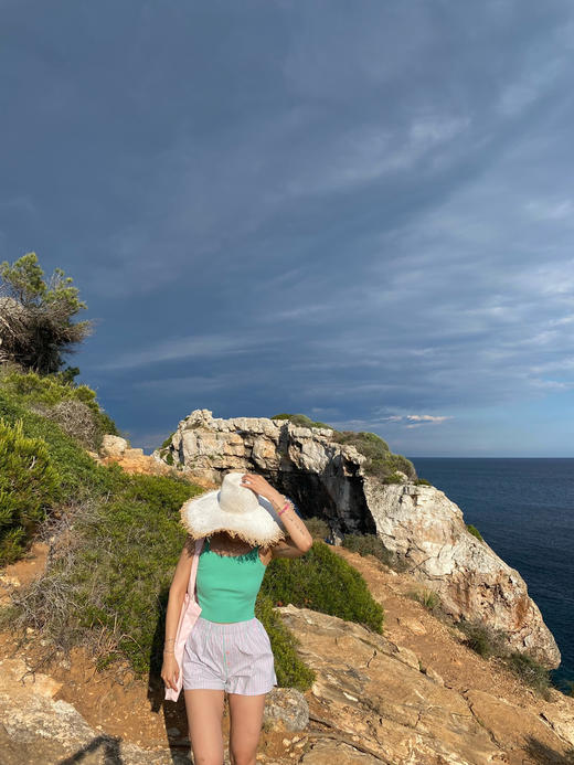 my short pants 粉绿色条纹短裤 商品图3