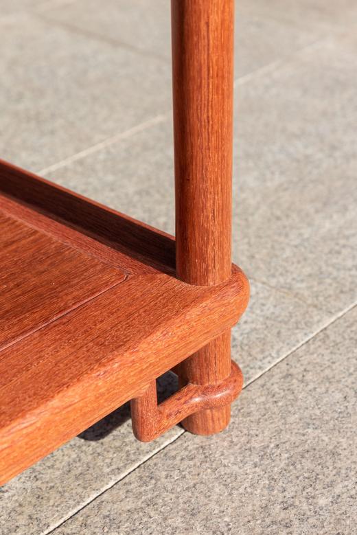 红桥红  家具严选  缅甸花梨（大果紫檀）【石面 90颐和园圆腿 花架】 商品图6