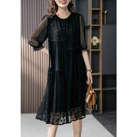 YX【定制15天】设计感不规则连衣裙女2024夏季新款韩版高端真丝桑蚕丝长裙子 商品图0