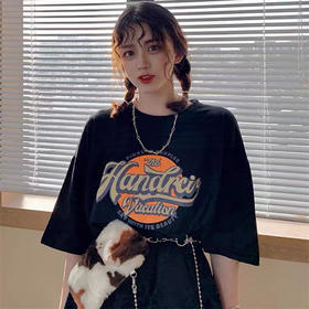 【网红上衣女ins潮流夏季新款t恤】日系学生可爱卡通圈圈百搭宽松短袖t恤，款式百搭任意搭配，随意穿搭，宽松休闲风，显瘦显高，单品必备