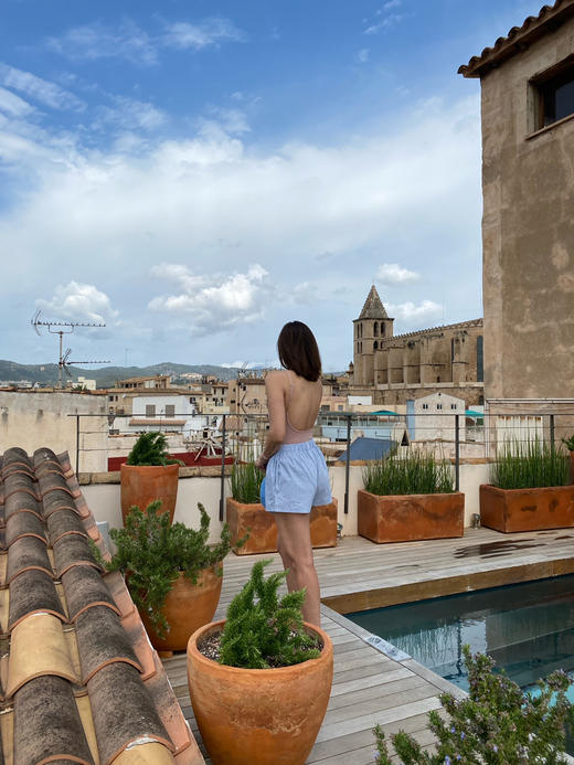 my shorts pants 蓝色条纹短裤 商品图3