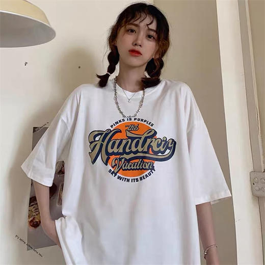 【网红上衣女ins潮流夏季新款t恤】日系学生可爱卡通圈圈百搭宽松短袖t恤，款式百搭任意搭配，随意穿搭，宽松休闲风，显瘦显高，单品必备 商品图6