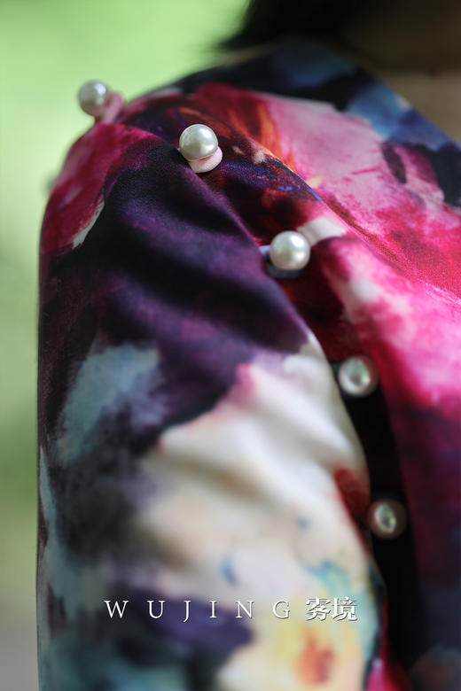 【雾境定制款】 桃花树开原创花色优雅女人味修身显瘦可拆卸袖子两穿 连衣裙 3022147 商品图6