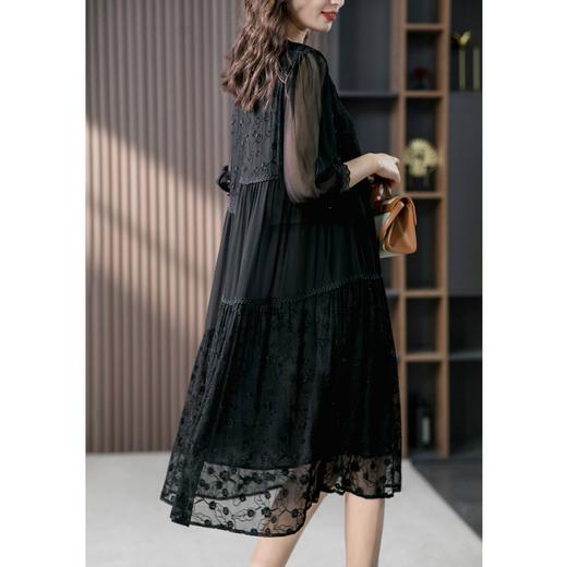 YX【定制15天】设计感不规则连衣裙女2024夏季新款韩版高端真丝桑蚕丝长裙子 商品图3