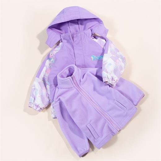 贝贝怡女童外套冲锋衣春秋防水透气高颜值款一衣三穿冲锋衣两件套223S3117 商品图5