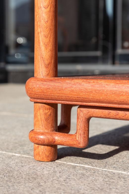 红桥红  家具严选  缅甸花梨（大果紫檀）【石面 90颐和园圆腿 花架】 商品图3