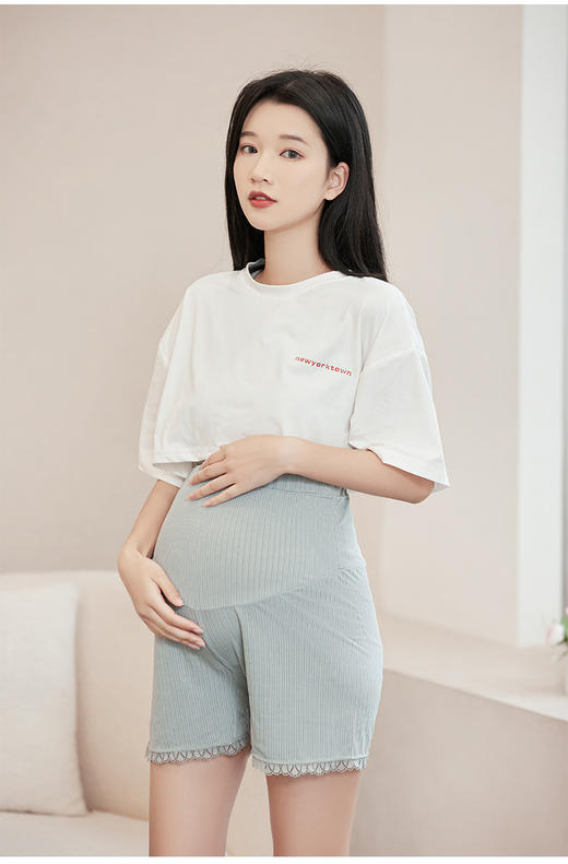 【高腰托腹！冰丝孕妇安全裤】冰丝孕妇安全裤托腹，夏季超薄款，轻薄无感，透气不闷热，宽松大码防走光，舒适不勒肚，减轻腰部负担，可调节腰带，短裤夏装透气打底裤 商品图7