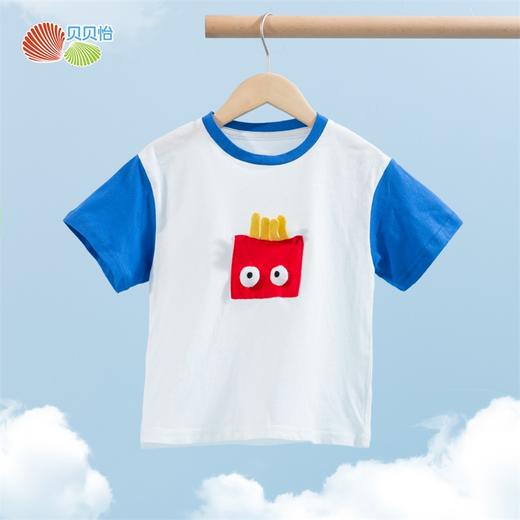 贝贝怡童装男童撞色短袖夏季新款休闲上衣男孩立体卡通T恤潮 商品图3