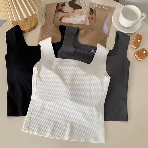 【买一送一！无痕螺纹背心】冰感黑科技螺纹背心，免穿文胸凉感面料 双层设计不跑杯 专柜品质 百搭通勤夏季必备显瘦单品 商品图4