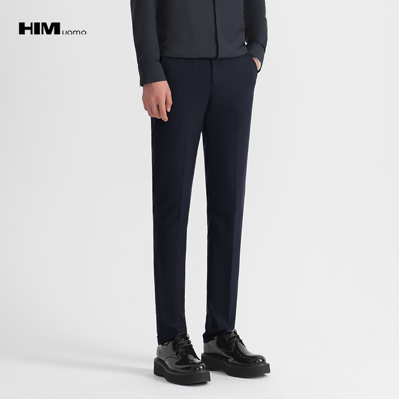 HIM漢崇  职场通勤商务西裤男士都市斯文立体修身小脚裤 2026夏季