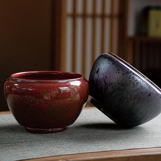 1609/19观日小水盂/窑变茶洗建水水洗笔洗水盂陶瓷茶道配件 商品图0