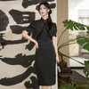 时尚洋气，黑色现代改良旗袍夏新款连衣裙炫酷风走秀主持礼服GSJ2365 商品缩略图2