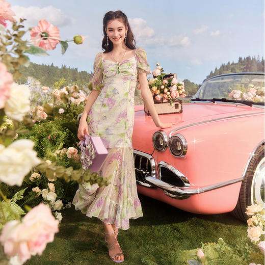 【大货捡漏，不退不换】  【紫晶葡萄】气质泡泡袖轻奢高端连衣裙2023夏季新款 商品图2