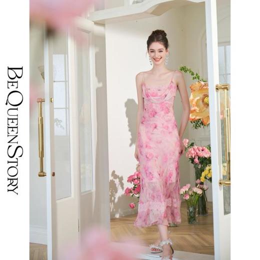 【孤品样衣，不退不换】  【花前月下】气质优雅显瘦鱼尾摆连衣裙夏季新款 商品图0