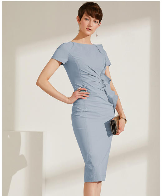 孤品 “空调裙”J9283528颈袖添香季新款时尚气质OL职场修身包臀显瘦女士连衣裙J9283528 商品图1