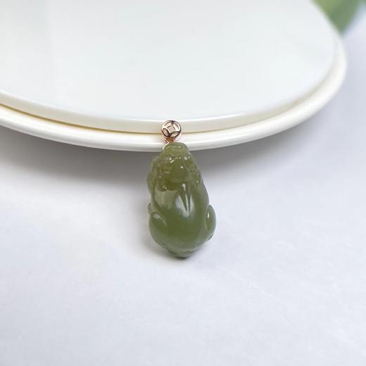 S925和田玉吊坠-湖水绿貔貅 商品图0