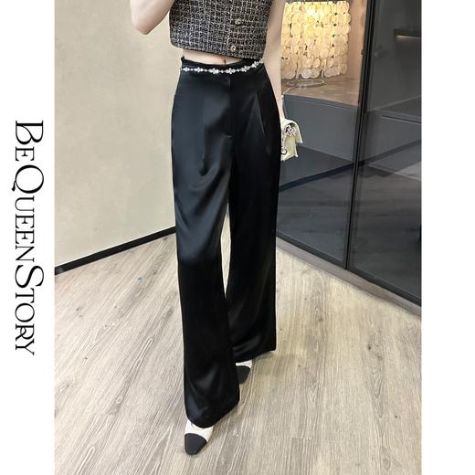 【大货福利，不退不换】  【冰感酸酸裤】休闲百搭气质醋酸阔腿裤&腰链2023夏 商品图3