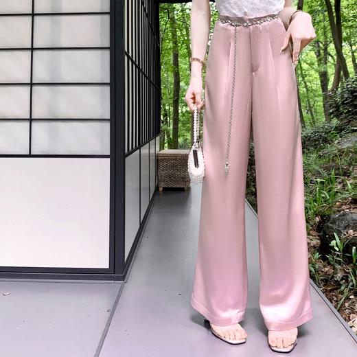 【大货福利，不退不换】  【冰感酸酸裤】休闲百搭气质醋酸阔腿裤&腰链2023夏 商品图0